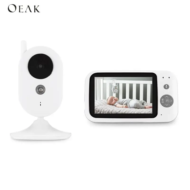 

Oeak 3.5 Inch Wireless Video Baby Monitor High Resolution Digital Sleep Monitoring 2Way Talk Night Vision Temperature Sensor