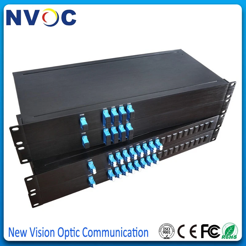 Стойка 1U 19 дюймов 8 + 1CH CWDM Mux Demux Al Rack Dual Fiber SC/UPC 1470nm-1610nm волоконно-оптическая