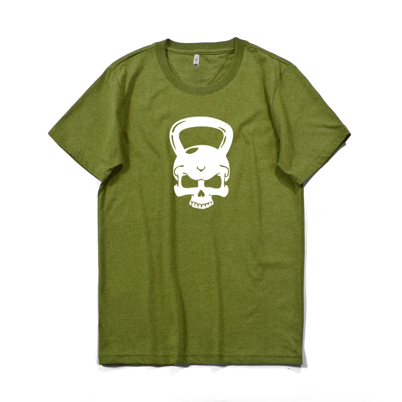 

Cool Skull Pattern Men's Cotton T-shirt Sport Short Sleeve T-shirt O-neck t-shirt elastic breathable tee