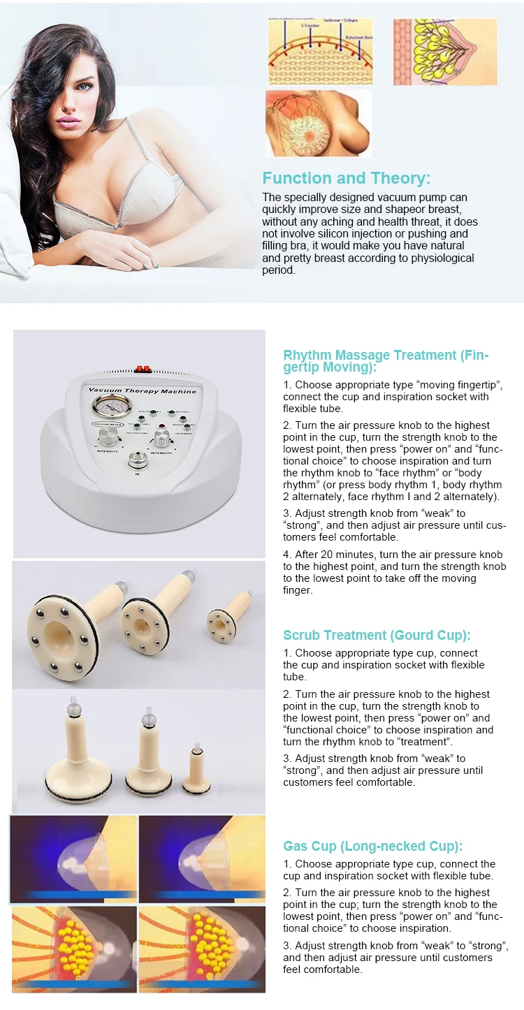 Multifunction da Ampliação do Peito do Emagrecimento da Anti-pressão da Terapia do Vácuo Máquina Vácuo do 4 Cheap Utensílios de cuidado facial