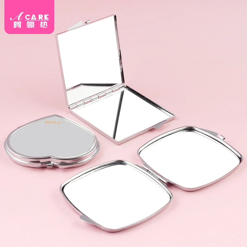 Acare 1 шт. карманное зеркало Портативное двухстороннее увеличительное складное зеркало для макияжа рамка из нержавеющей стали компактный косметический мини-кошелек зеркало