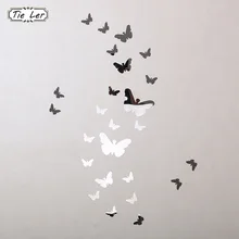25 шт. горячая Распродажа 3D наклейки на стену зеркало бабочка домашний декор настенные акриловые наклейки на стену Декор для комнаты сделай сам
