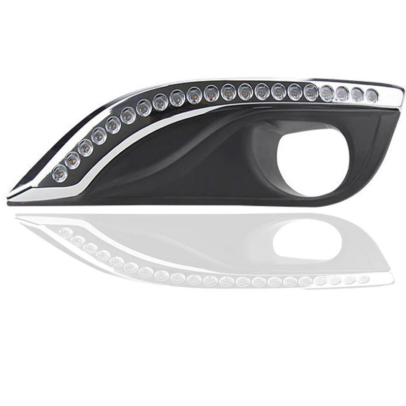 

LED DRL Daytime Running Light for Peugeot 308 2012 2013 LED DRL led fog lamp frame Fog light with Turn Signal Light