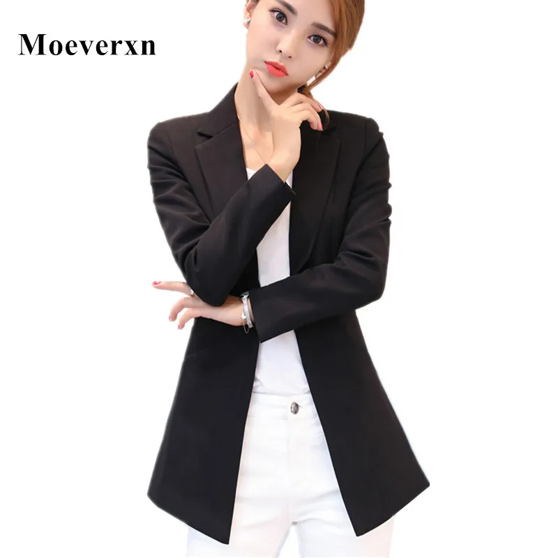

Women Long Sleeve Single Button Blazers Outwear 2017 Elegant Ol Style Pink Female Blazers Black Suit Jacket Orange Spring Autumn