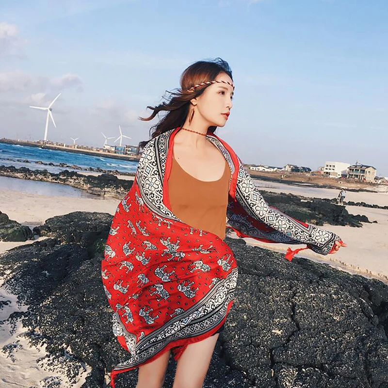 New Women Scarfs For Ladies Scarves Women Spring And Autumn Sunscreen Shawls Summer Long Scarf Seaside Holiday Beach Towel