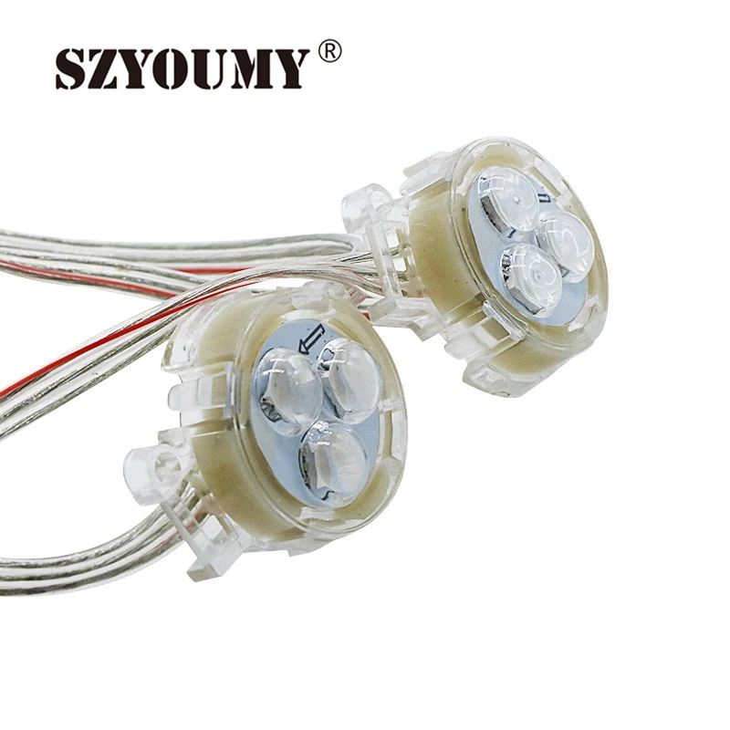 SZYOUMY DC12V светодиодный модуль открытые точечный источник света 3 светодиодный s 5050 SMD RGB Водонепроницаемый IP67 30 мм диаметр белый/синий/зеленый/красный