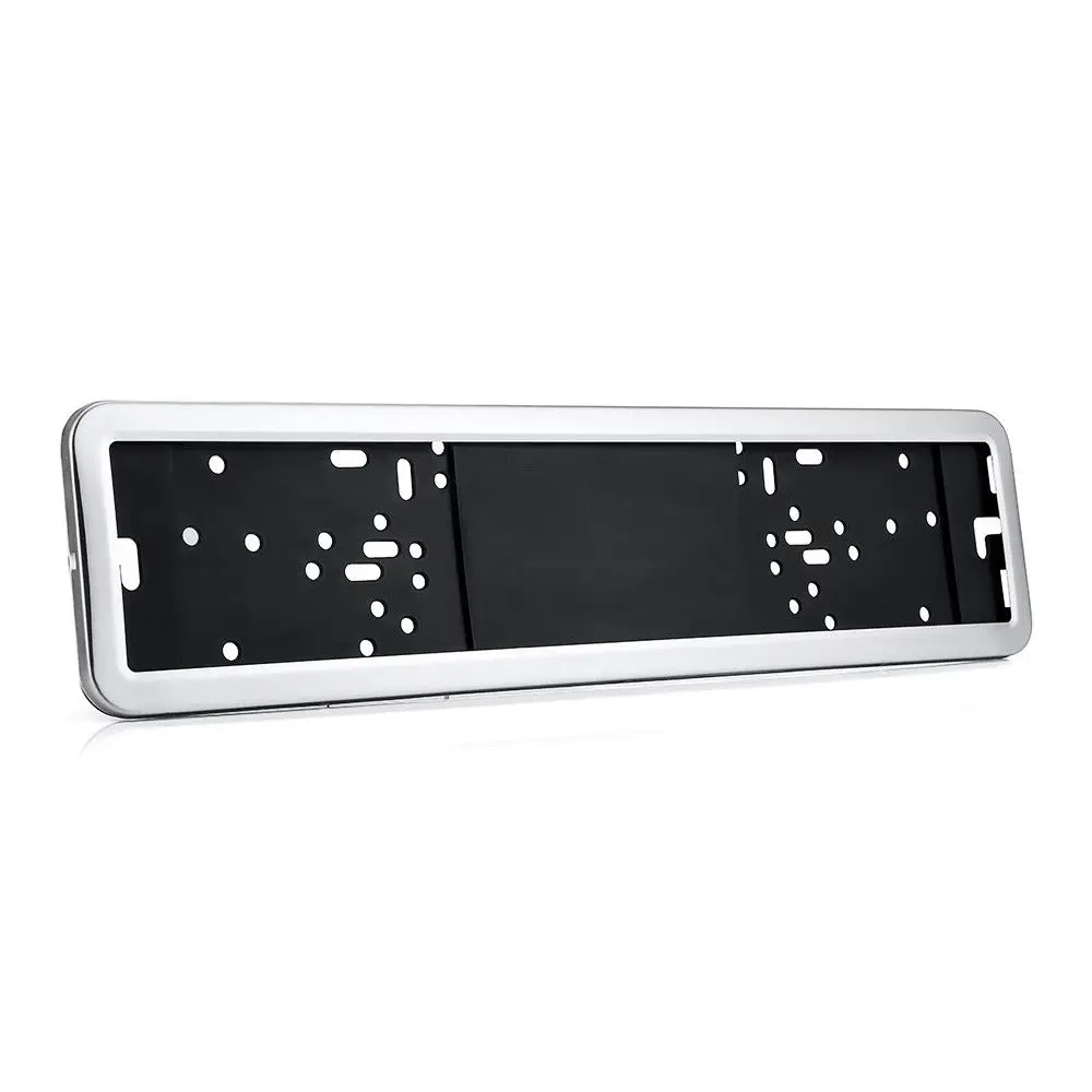 

European Car Styling License Plate Frame Power License Plate Frames Frame Tag Holder Frame Number Plate Bracket Silver/Black New