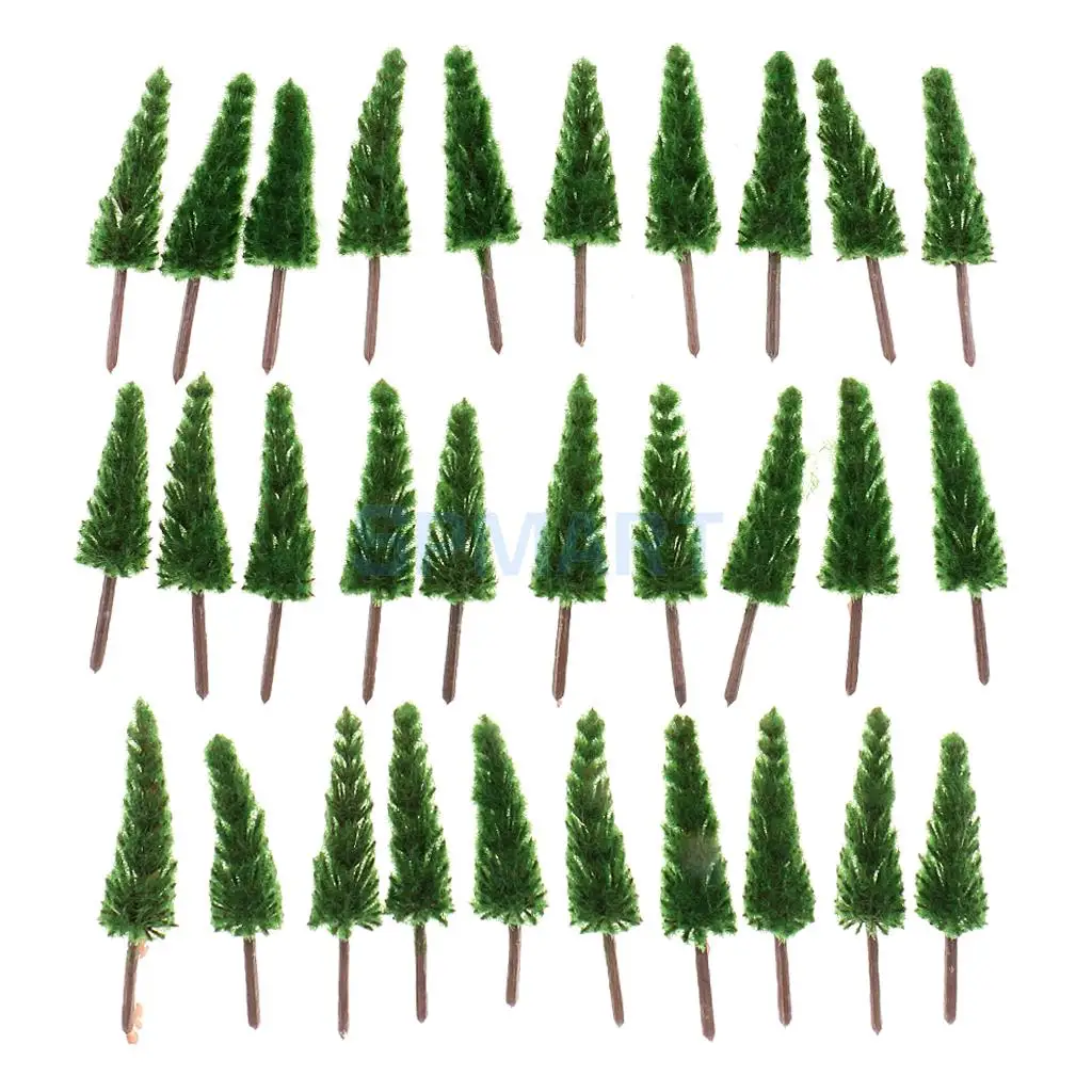 Темно-зеленые модели деревьев для поезда железнодорожной дороги пейзаж DIY макет различных весов деревья - Цвет: 8cm