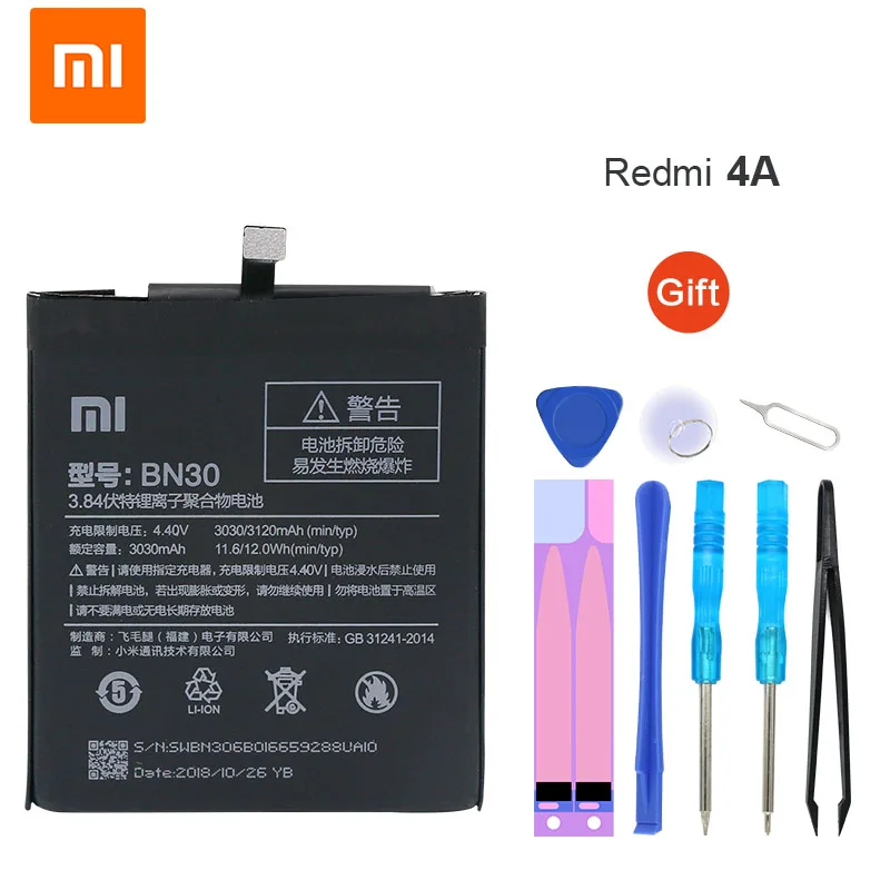Xiao mi аккумулятор BN30 3120 мАч для Red mi 4A Hong mi 4A высококачественные Сменные Аккумуляторы для телефонов
