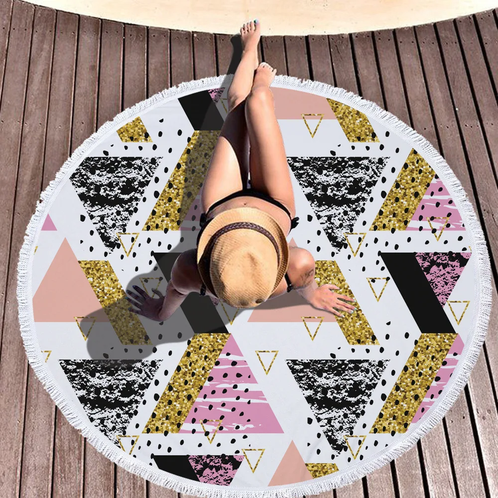 

Plant Tree Leaf Sunbath Summer Tropical Multi Functional Beach Towel Towel Beach Print Large Microfiber Round Serviette De Plage