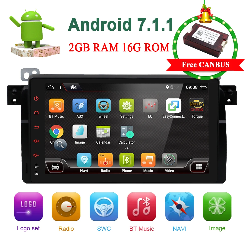 

Bosion 9inch Car Multimedia For BMW E46 3 Series M3 GPS Navigation Radio SWC WIFI Bluetooth 4G AUX RDS FM AM Free CAN Decoder