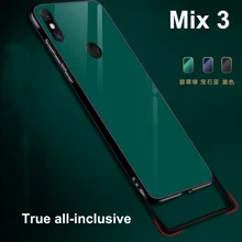 Для Xiaomi mi x 3 чехол зеленый черный синий градиентный цвет Закаленное стекло Крышка для Xiaomi mi x 3 mi x3 противоударный стеклянный чехол