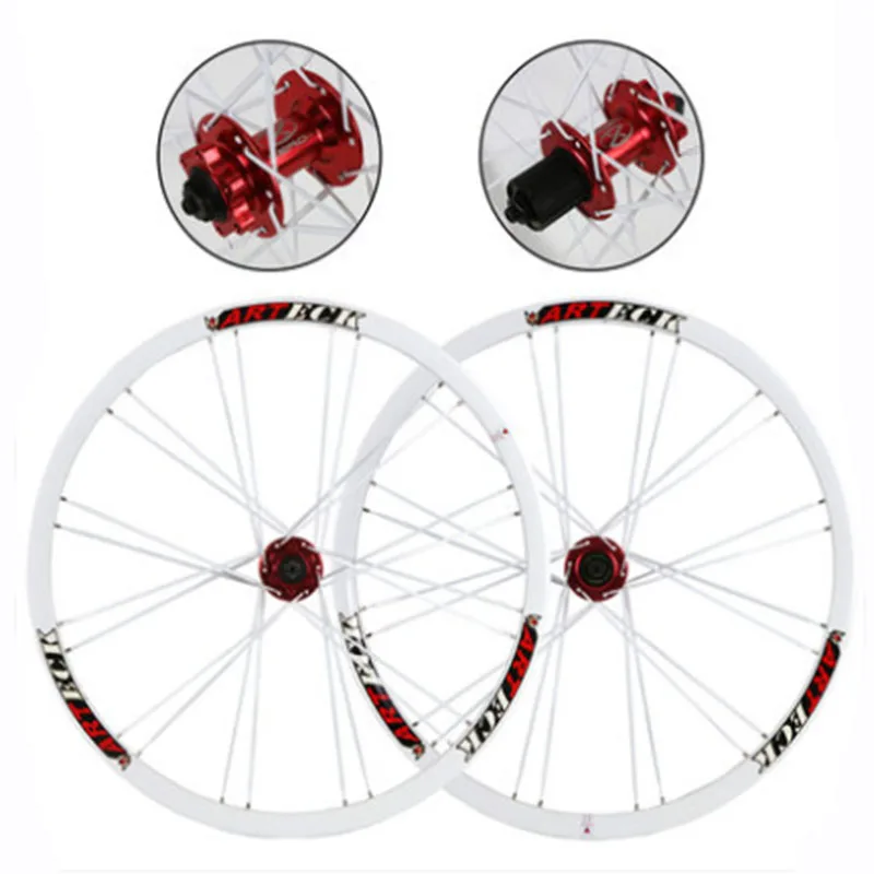26 дюймов 24 Отверстия MTB горные велосипеды дорожные велосипеды дисковый тормоз колеса Ступицы обод нож Круг Части комплекта колес - Цвет: White Red