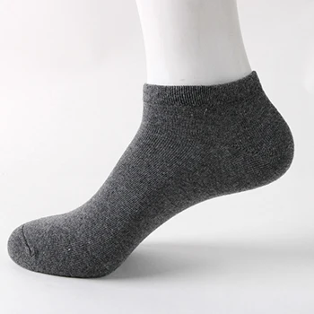5 пар/лот, весенне-летние мужские хлопковые короткие носки для мужчин, деловые повседневные однотонные короткие мужские носки, носки-тапочки - Цвет: C