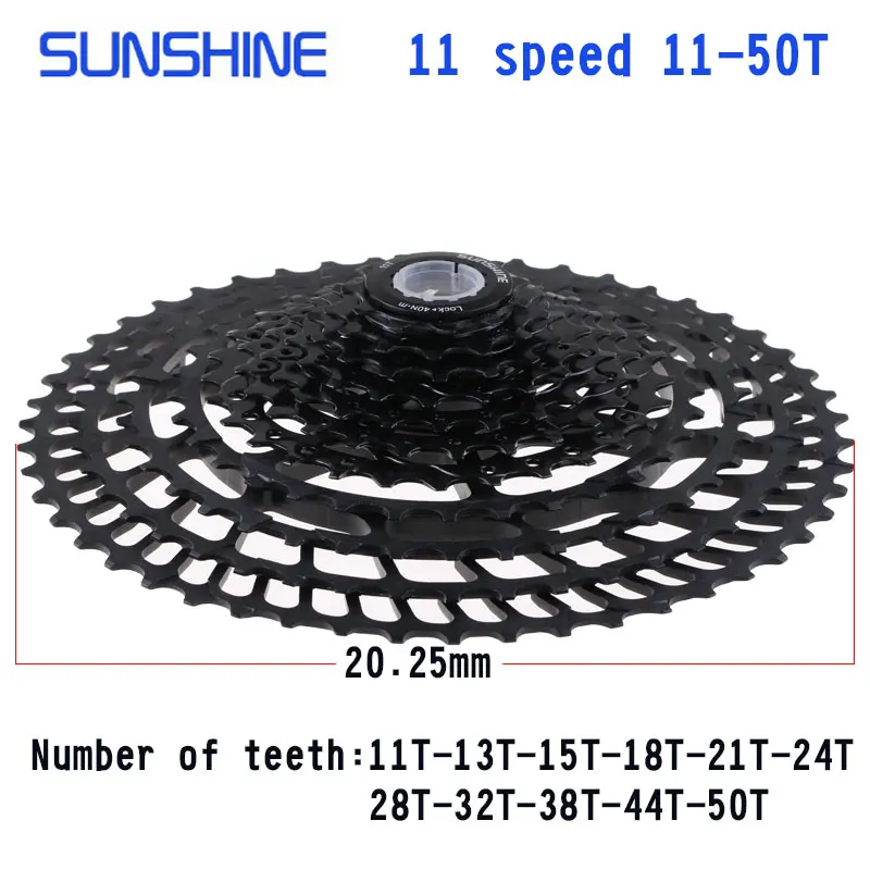 SUNSHNE MTB 11 скоростей 11-50 т кассета 365 г Сверхлегкий велосипед свободного хода 11 Т Запчасти для велосипеда горный для Shimano M9000 M8000 M7000