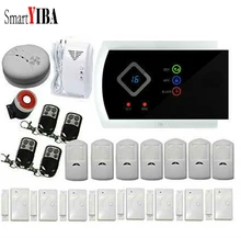 SmartYIBA Wireless Wired GSM SMS Home Burglar Security Alarm System Gas Smoke Fire Sensors Spanish Russian