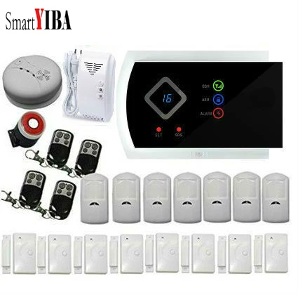 SmartYIBA Wireless Wired GSM SMS Home Burglar Security font b Alarm b font System Gas Smoke
