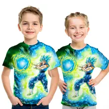 Новая детская футболка с 3D рисунком Dragon Ball Z Ultra Instinct Goku Super Saiyan God Blue Vegeta, летняя футболка с рисунком для мальчиков и девочек