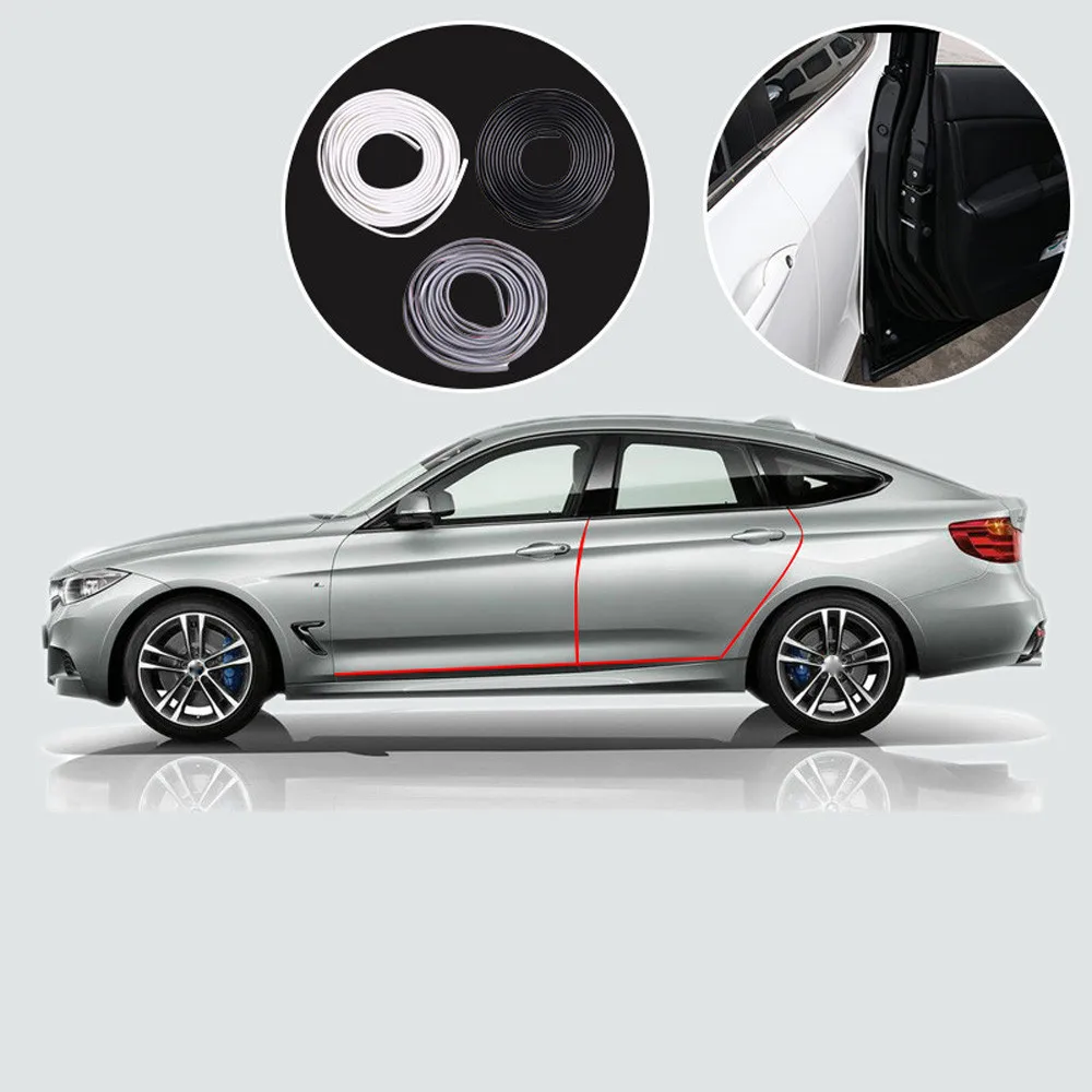 5M White Car Door Edge Scratch Protector Strip Guard Moulding Trim Cover 16FT