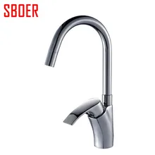 Простой кухонный кран, кухонный кран, Новая Современная хромированная латунь, смеситель для раковины, водопроводный кран на бортике, один держатель с одиночным отверстием