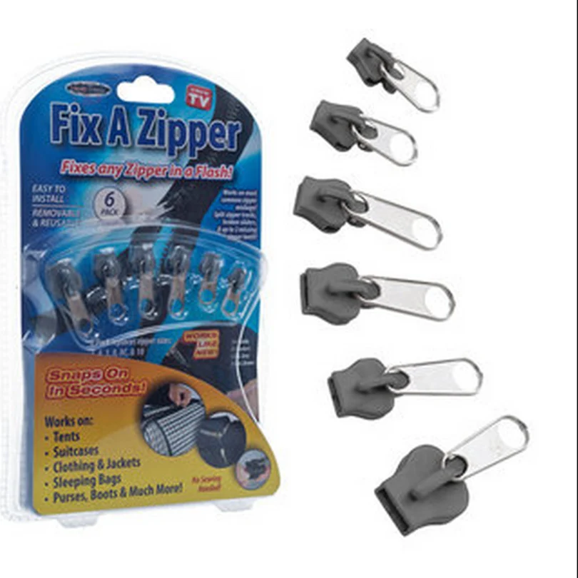 

6 Pcs/Set Multifunction Fix A black zippers zippers for sewing Repair Replacement Zip Slider Teeth Rescue,Free shipping.
