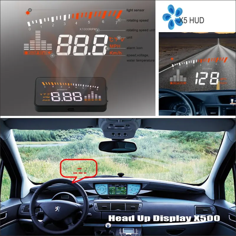 

Car HUD Head Up Display For Peugeot 607 806 807 - Saft Driving Screen Projector Inforamtion Refkecting Windshield