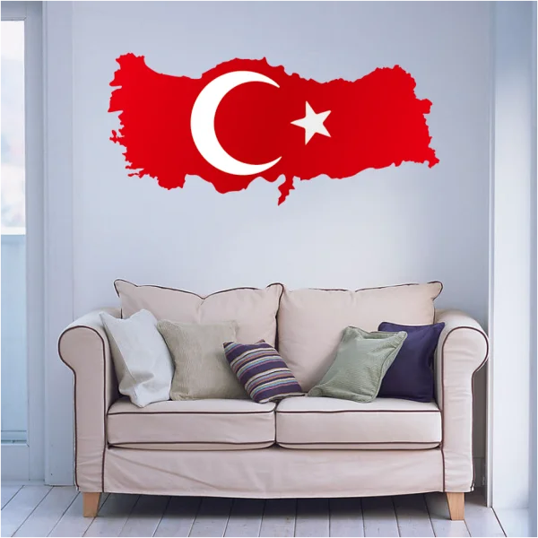 

Flag Map of Turkey Wall Vinyl Sticker Custom Home Decor Wedding PVC Wallpaper Fashion Design Poster