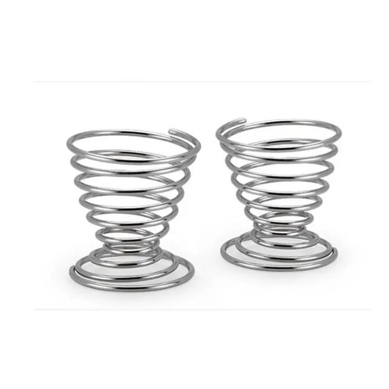 Hot Stainelss Steel Spring Wire Tray Egg Cup Boiled Eggs Holder Stand ...