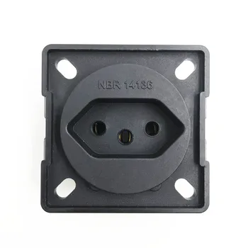 

Square black Brazil standard 10A 250V Switzerland power surface mounted receptacle Waterproof dustproof industry socket