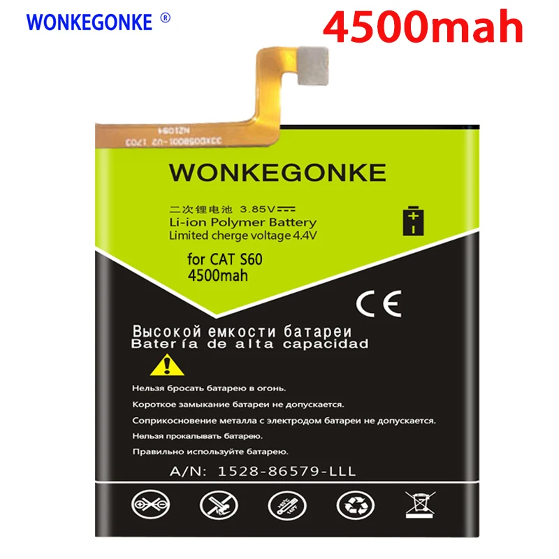

WONKEGONKE New Original 4500mAh Battery Replacement for CAT S60 Batteries Bateria