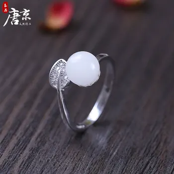 

2020 Special Offer Rings Anel Masculino Natural Hetian S925 Pure Inlay Ring Opening Personality Love Women Give Gifts Allergy