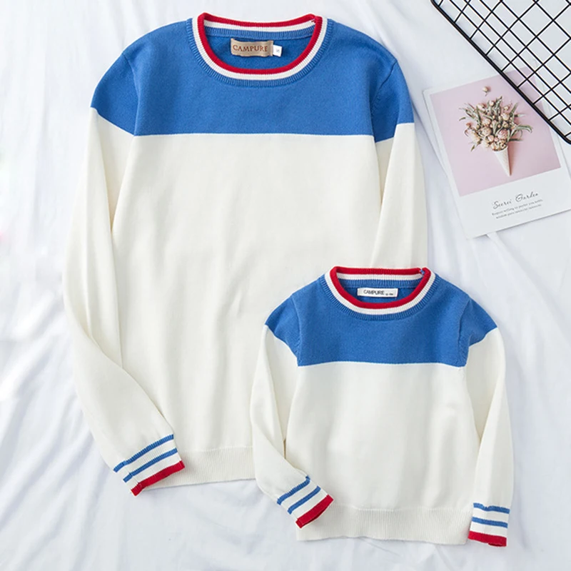 

New 2019 Family Matching Outfits Cotton Parents & kids Knit Mother Son Girls Boy Parent-child Outfits Family Look Sweater