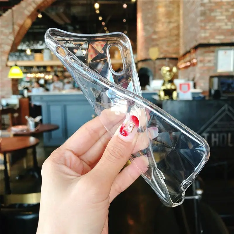 Прозрачный 3D чехол для iphone 8 7 6 S Plus X 10 XR XS MAX чехлы с алмазным узором iPhone s