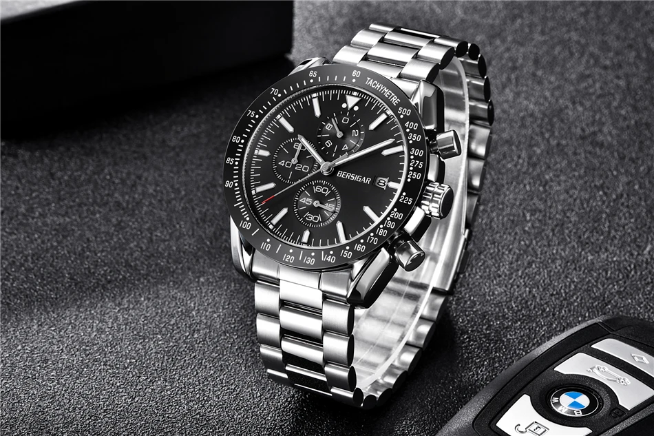 BERSIGAR мужские деловые кварцевые часы лучший бренд класса люкс Повседневный водонепроницаемый спортивный хронограф мужские часы Relogio Masculino