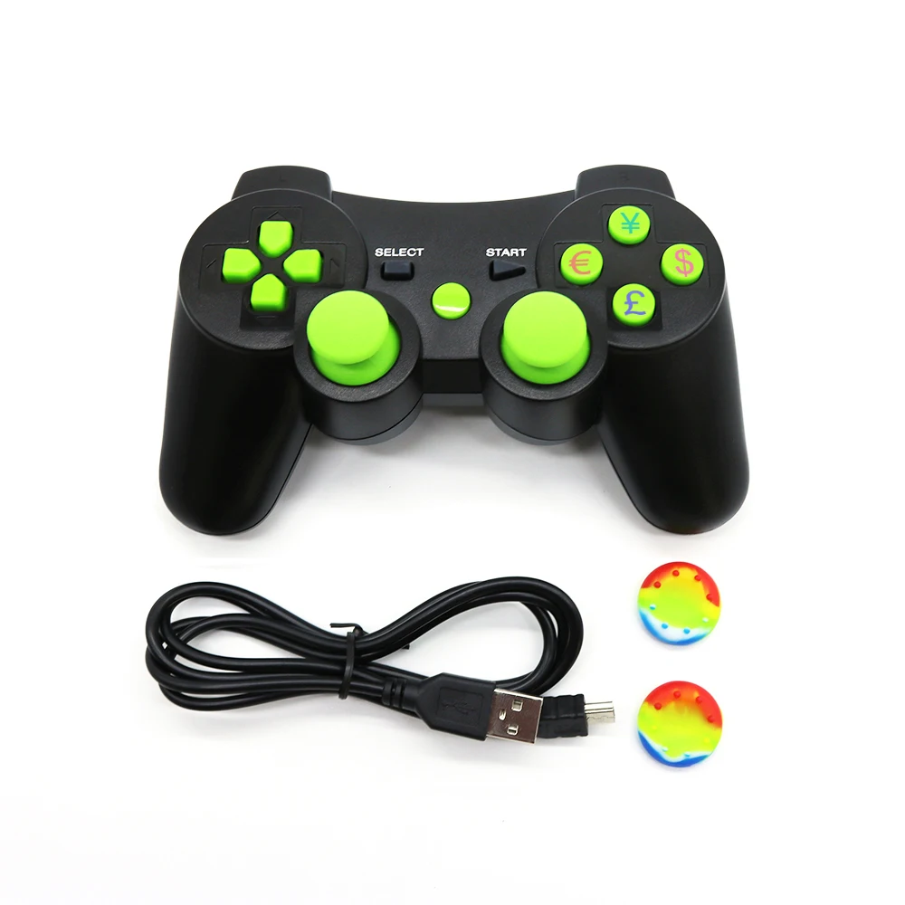 

50pcs a set Wireless Bluetooth Game Controller green rocker Gamepad for sony playstation 3