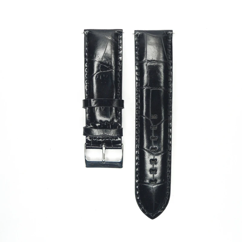 

Italian Crocodile Calf Genuine Leather Watchband 24mm Watch Band Black Alligator Watch Strap For Hour Belt For Men Women Watches
