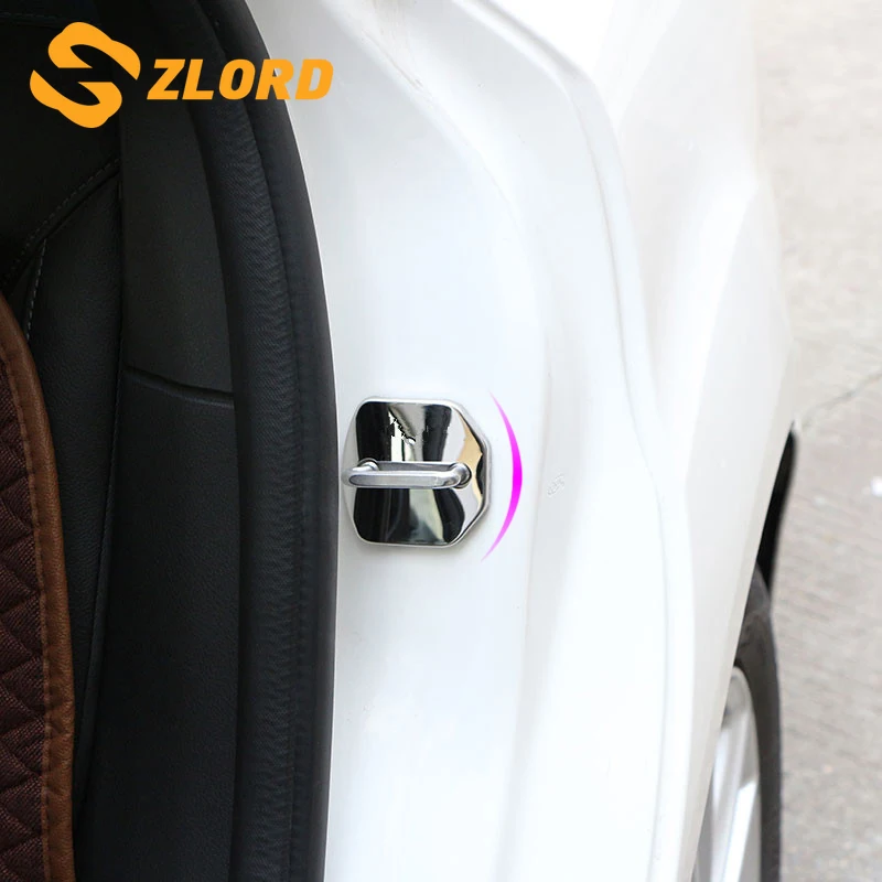 

Zlord Stainless Steel Car Door Lock Protection Cover for Ford Kuga Escape Focus 3 4 MK3 MK4 Fiesta Mondeo Fusion Everest