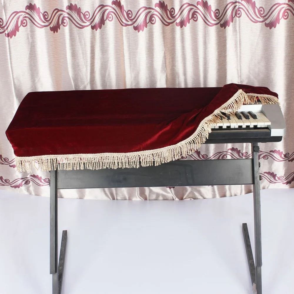 2018 1PC Piano Protective Cover Soft Piano Keyboard Cover for 61-Key Electronic Piano Indoor Soft Velvet Pleuche Design