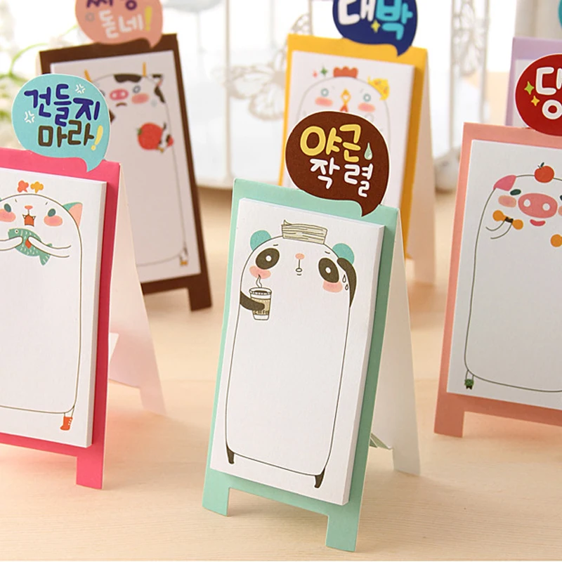 

20Pcs Cartoon Panda Cat Pig Animals Pattern Sticky Notes DIY Planner Memo Pad Decoration Notes Office School Supplies Stationery