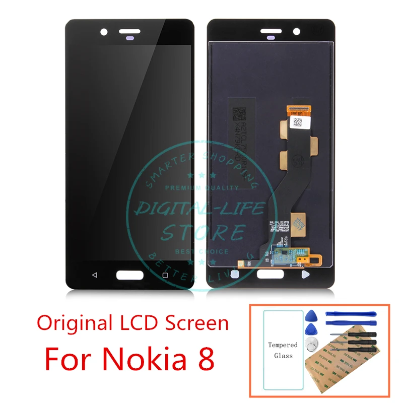 

Original for Nokia 8 LCD Display Touch Screen 5.3" Digitizer Assembly for Nokia8 TA-1012 LCD Screen Replacement Repair Parts