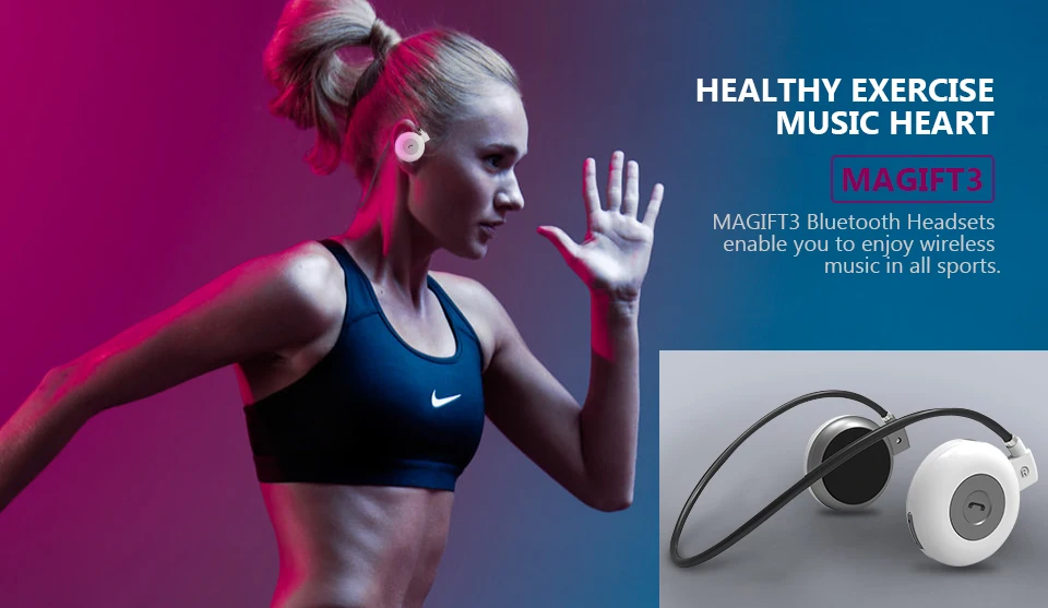 Magift3 Fashion Sports Running Bluetooth Stereo Headphone Neckband Wireless Headset with MIC For iPhone LG Android Samsung (3)