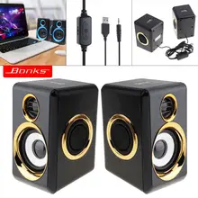 2 шт./лот Bonks K1 мини сабвуфер динамик с 3,5 мм аудио разъем и USB разъем питания для настольного ПК/ноутбука/MP3/телефона