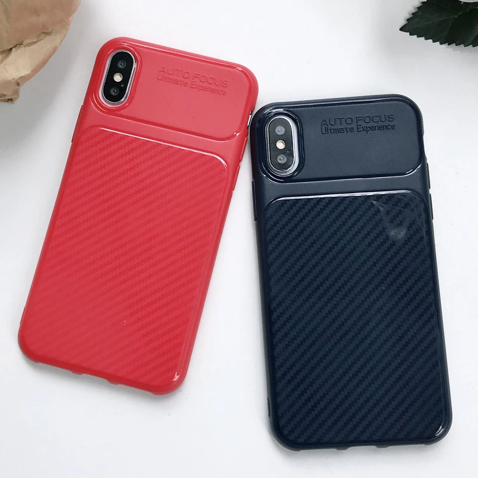 

Armor Carbon Fiber Silicone Case For iphone XS MAX XR X SE 5 5s 6 6s 7 8 Plus Cover Huawei Nova 3 Honor 10 9 Lite 7X 6X TPU Case