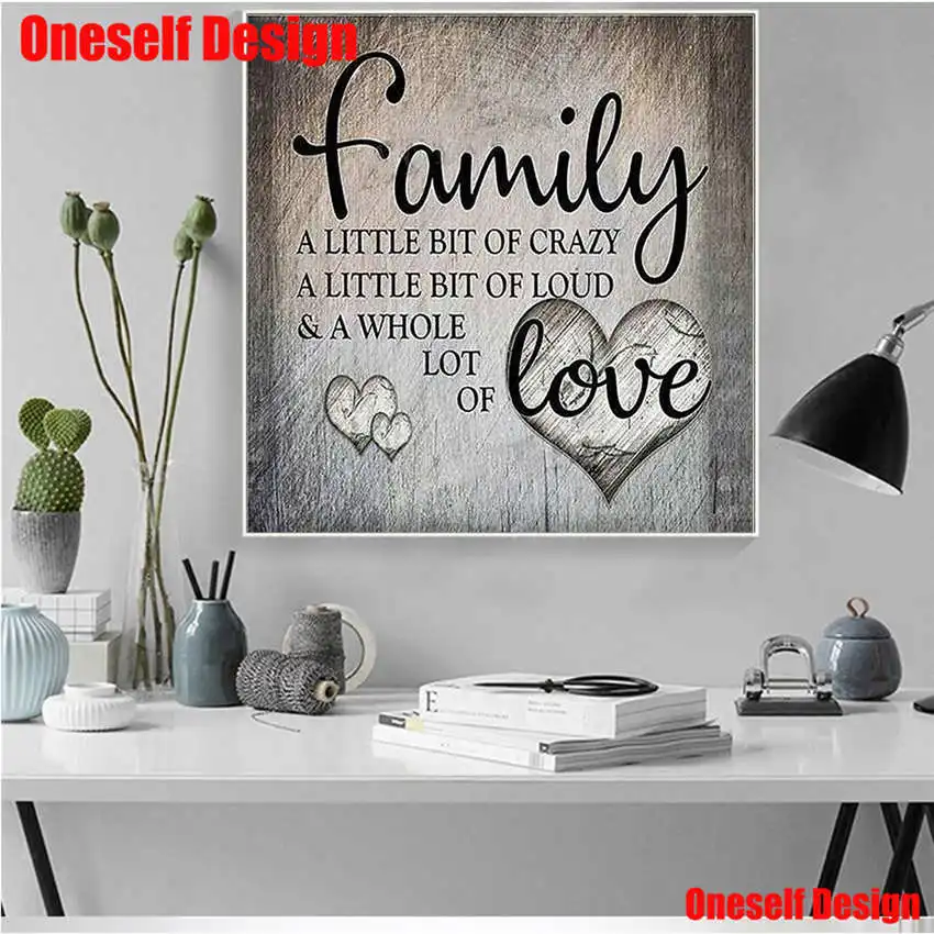 

Hot Sale 5D Diamond embroidery Full Set Love Text Black 5D embroidery rhinestones 5D Diamond Painting Full Square Wall Stickers