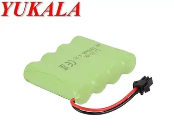 

YUKALA 4.8V 1800mAh Ni-MH AA rechargable Battery with 2P SM plug for RC Truck/ RC car/ RC boat/ RC tank 2pcs