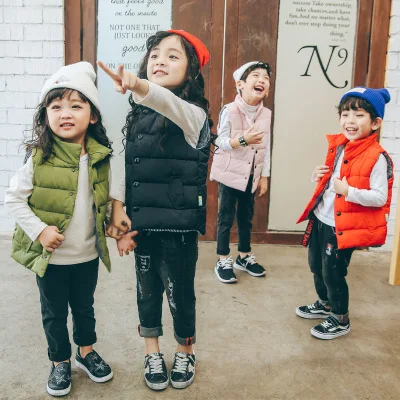 

HOT 2018 NEW Outerwear Autumn Winter Children's Vest baby vest for girl winter clothes warm boys jackets