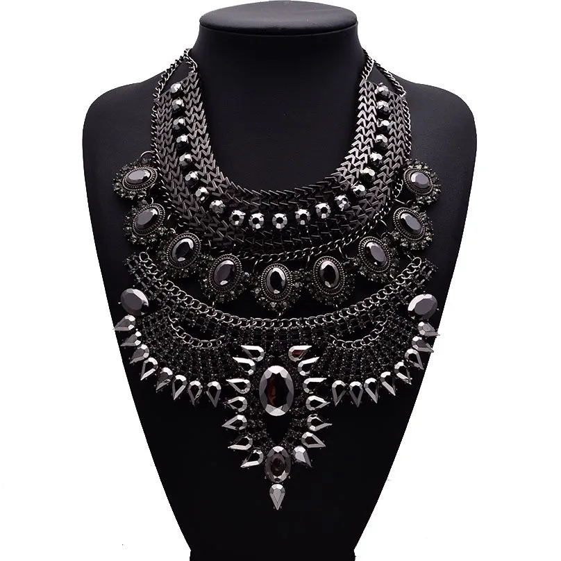 Miwens, роскошное Макси металлическое ожерелье, винтажное Хрустальное колье, вечерние, для женщин, панк, ожерелье, модное,, Женские Ювелирные изделия - Окраска металла: 8