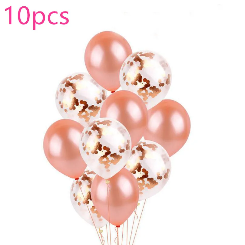 

10pcs Mix Rose Gold Confetti Latex Balloons Pink 12 Inches Party Balloons for Baby Shower Bridal Shower Wedding Decorations
