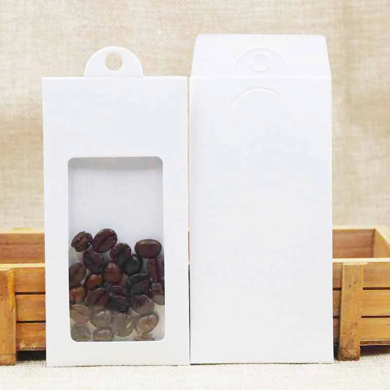 Feiluan заказной подарок/Конфеты/упаковка Вешалка Коробка с clearpvc окно 13,4*6,7 см 10 шт дисплей упаковочная коробка - Цвет: Белый