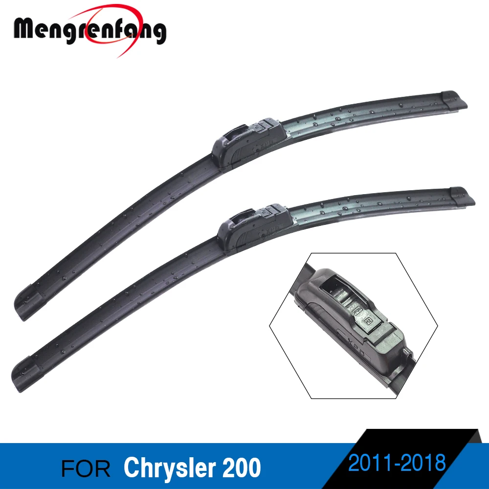 

For Chrysler 200 2011-2018 Car Windshield Wiper Blade Soft Rubber Frameless Wiper 2 Pieces
